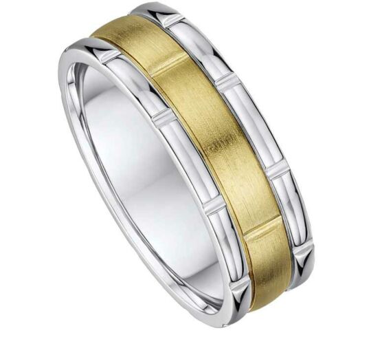 7mm Two Tone Gold Wedding Ring |416A06G  1599